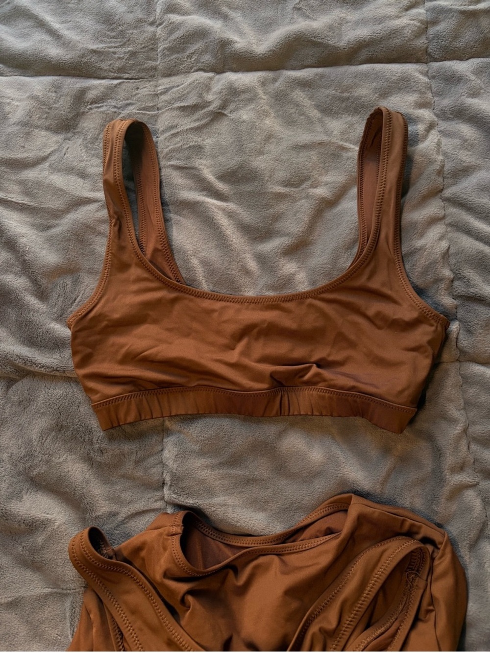 SKIMS Brown Three-Piece Bikini Set - Picture 8 of 9